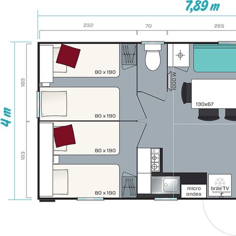 MOBILHOME 6 personnes