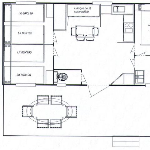Mobilhome 7 personnes - 3 chambres CAMPING