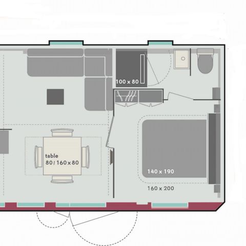 Mobilhome 6 personnes - Cottage Casablanca 6 pers 3 Ch 2 Sdb ****