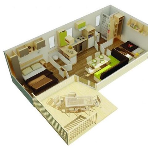 MOBILHOME 4 personnes - Pacifique 2007 29m2 avec TV