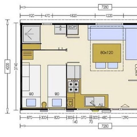 MOBILHOME 4 personnes - 2 chambres Confort + Ibiza