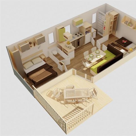 MOBILHOME 4 personnes - Eco 2 Chambres