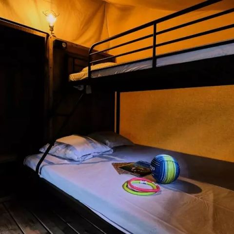 TENTE TOILE ET BOIS 5 personnes - Tente Lodge Cosy 3 Pièces 5 Personnes Sans Sanitaire