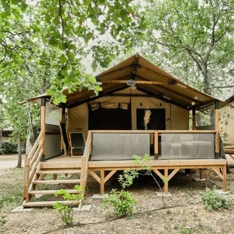 TENTE TOILE ET BOIS 5 personnes - Tente Lodge Cosy 3 Pièces 5 Personnes Sans Sanitaire