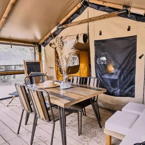 TENTE TOILE ET BOIS 5 personnes - Tente Lodge Cosy 3 Pièces 5 Personnes Sans Sanitaire