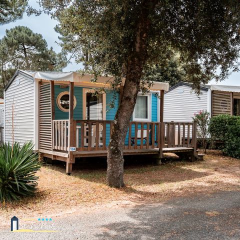 MOBILHOME 2 personnes - Mobil-home Confort 18,60 m² (1 chambre) + terrasse bois semi-couverte