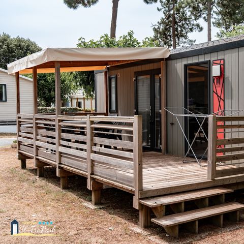 MOBILHOME 6 personnes - Mobil-home Premium 33m² (3 chambres) + Lave Vaisselle + Lit 160 + Terrasse semi-couverte 15m²