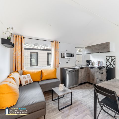 MOBILHOME 6 personnes - Mobil-home Premium 33m² (3 chambres) + Lave Vaisselle + Lit 160 + Terrasse semi-couverte 15m²
