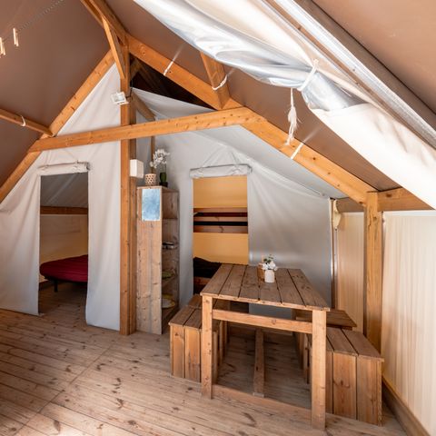 LODGE 4 personnes - Tente Écolodge Confort 17m² (2 chambres) - sans sanitaires