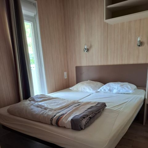 CHALET 6 personnes - Chalet Premium 34m² (3 chambres) + Climatisation + Lave-vaisselle + Terrasse couverte