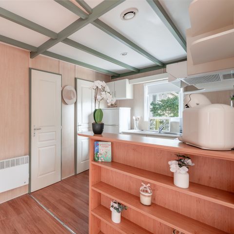 CHALET 6 personnes - Chalet Premium 46m² (3 chambres) + Climatisation + Lave-vaisselle + Terrasse couverte