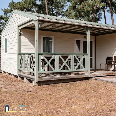 CHALET 6 personnes - Chalet Premium 46m² (3 chambres) + Climatisation + Lave-vaisselle + Terrasse couverte
