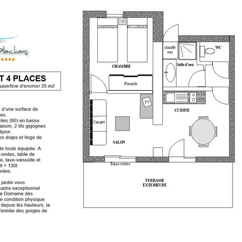 MAISON 4 personnes - PAVILLON TERRASSE TV