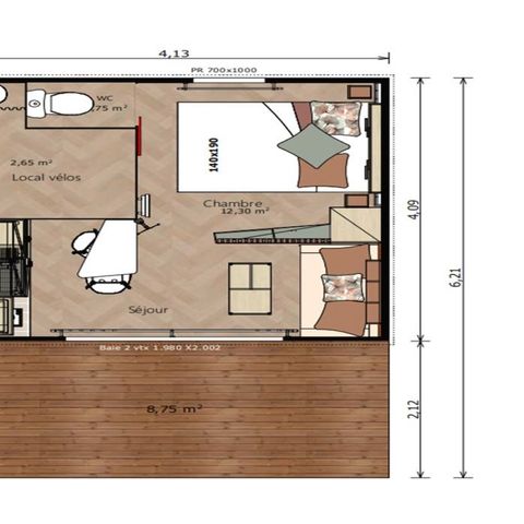 CHALET 2 personnes - Chalet 16 m² Confort +