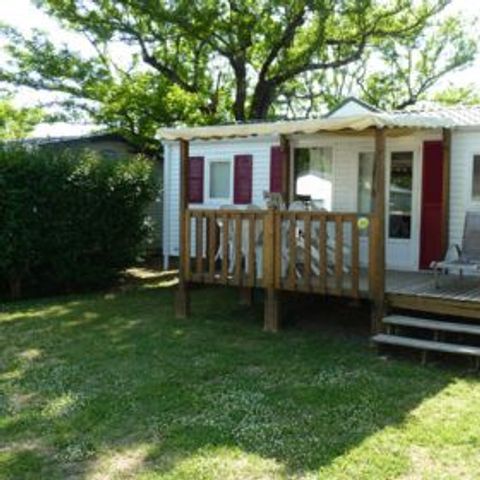 MOBILHOME 5 personnes - Mobil home Premium 32 m² 2 chambres + terrasse 12m² semi-couverte (9m²) + TV + climatisation 4/5 pers