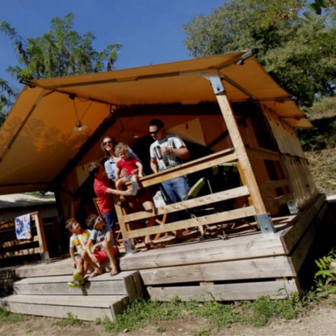 Tente en toile et en bois 5 personnes - Tente Lodge Victoria - 2 chambres