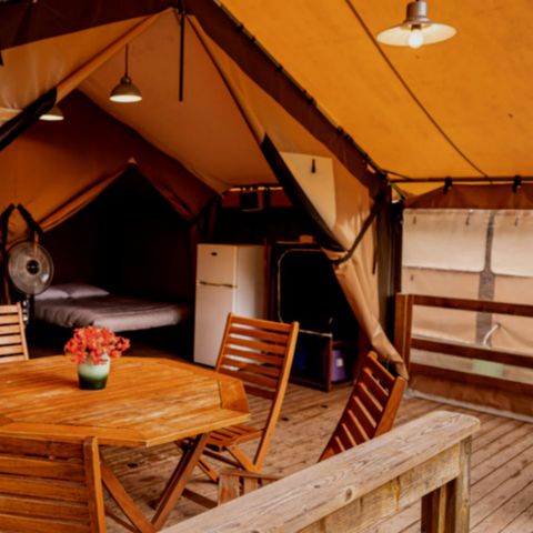 Tente en toile et en bois 5 personnes - Tente Lodge Victoria - 2 chambres