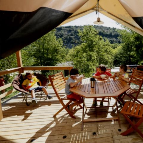 Tente en toile et en bois 5 personnes - Tente Lodge Victoria - 2 chambres