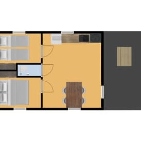 TENTE TOILE ET BOIS 4 personnes - Cocotier