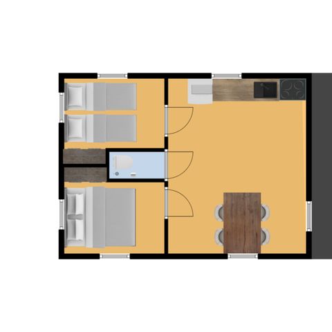 TENTE TOILE ET BOIS 4 personnes - Cocotier