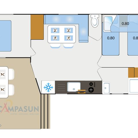 MOBILHOME 4 personnes - Mobil home Saint-Cyr - 26m² - 2 Chambres