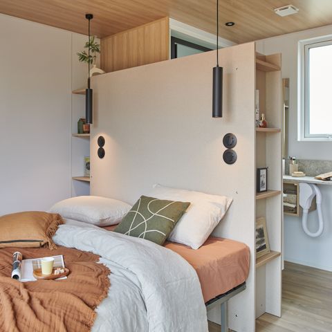 MOBILHOME 2 personnes - Sunêlia Luxe TAOS S2 2 pers. 1 ch. 1 sdb. avec ou sans jacuzzi privatif