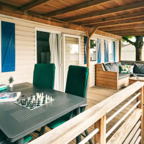 BUNGALOW 5 personnes - Mobil-home | Comfort | 2 Ch. | 5 Pers. | Terrasse Lounge | 1 SDB | Clim.