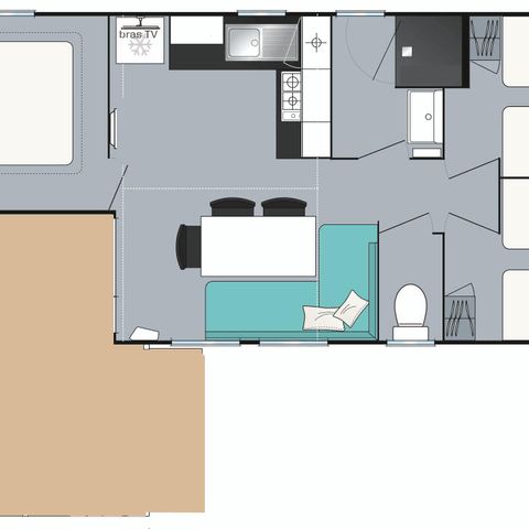 MOBILHOME 6 personnes - Mobil-home Loisir+ 6 personnes 3 chambres 30m²