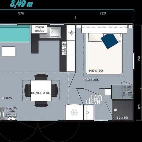 MOBILHOME 6 personnes - 3 chambres, LUXE, 34m2 catégorie 4