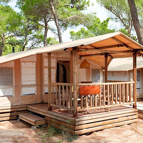 TENTE TOILE ET BOIS 5 personnes - Safari | 2 Ch. | 4/5 Pers. | 1 SDB | Clim.