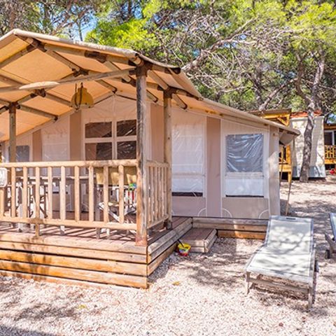 TENTE TOILE ET BOIS 5 personnes - Safari | 2 Ch. | 4/5 Pers. | 1 SDB | Clim.