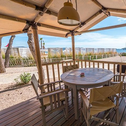 TENTE TOILE ET BOIS 5 personnes - Tente Safari | 2 Ch. | 4/5 Pers. | 1 SDB | Clim.