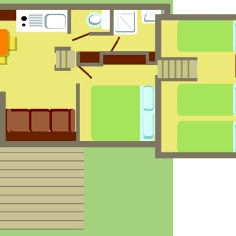 CHALET 5 personnes - CHALET CONFORT MEZZANINE 2ch 5pers - 36m2