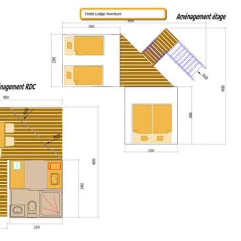 LODGE 4 personnes - LODGE CONFORT AVENTURE  2ch 4/5pers - 25m2 