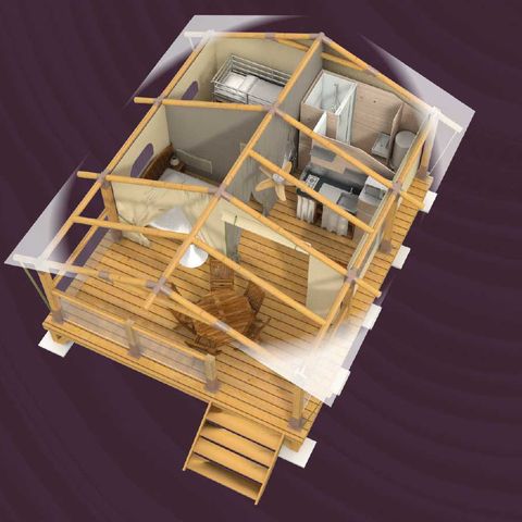 Lodge 4/5 personnes - CONFORT - CARLADES - 2 chambres - 32m2