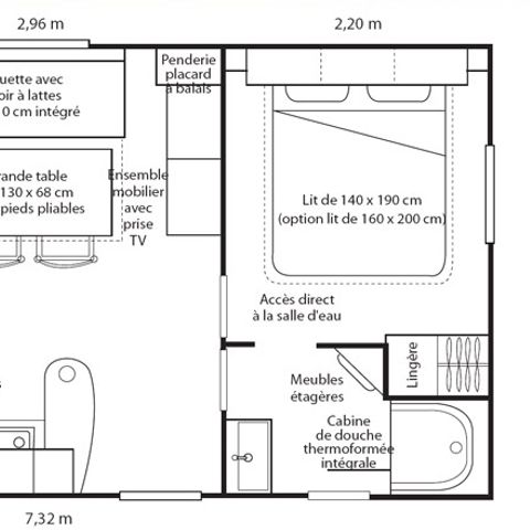 MOBILHOME 4 personnes - LOGGIA CLASSIC 30m² - terrasse couverte