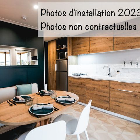 MOBILHOME 4 personnes - Family Premium BDL 28m² - Clim + TV + Terrasse Couverte