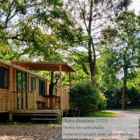 MOBILHOME 6 personnes - Espace Premium 32/33m² + Clim + TV + Terrasse Couverte