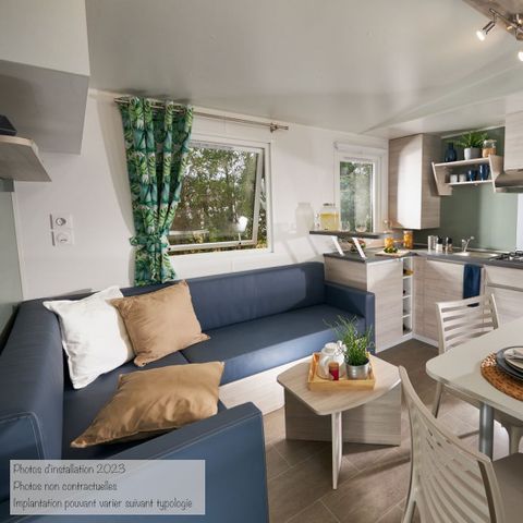 MOBILHOME 6 personnes - Espace Premium 32/33m² + Clim + TV + Terrasse Couverte