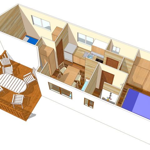 MOBILHOME 4 personnes - Classic | 2 Ch. | 4 Pers. | Terrasse simple | Clim.