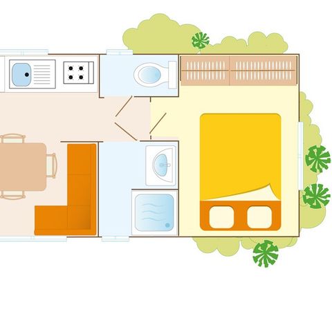 MOBILHOME 4 personnes - Classic | 2 Ch. | 4 Pers. | Terrasse simple | Clim.