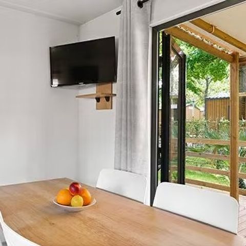 MOBILHOME 6 personnes - Premium | 3 Ch. | 6 Pers. | Terrasse surélevée | 2 SDB | Clim. | TV