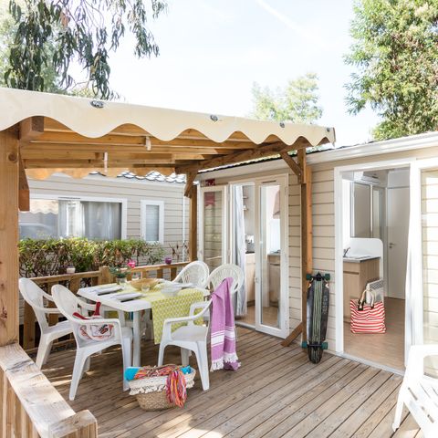 MOBILHOME 6 personnes - Comfort | 3 Ch. | 6 Pers. | Terrasse surélevée | Clim.