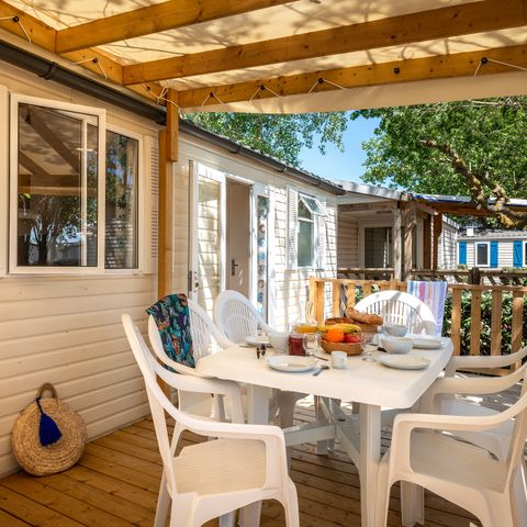 MOBILHOME 4 personnes - Comfort | 2 Ch. | 4 Pers. | Terrasse surélevée | Clim.
