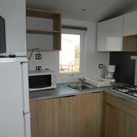 MOBILHOME 8 personnes - Mobil home Confort 28 à 35m² (3 chambres) + Terrasse avec vue mer 6/8 pers