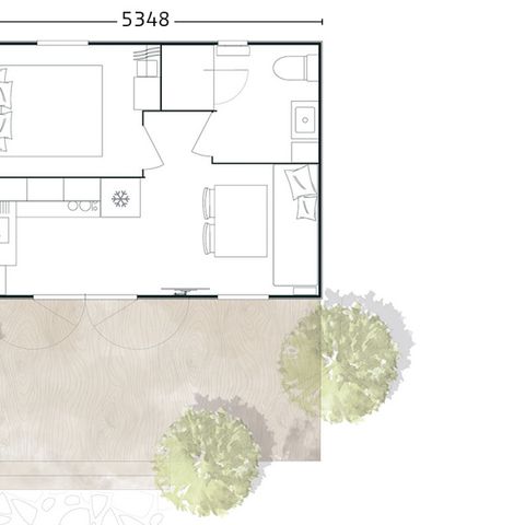MOBILHOME 4 personnes - Mobil home Confort 20m² (1 chambre) + Terrasse 2/4 pers