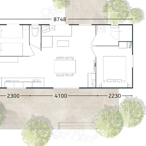 MOBILHOME 6 personnes - Mobil-home Premium 33m² (2 chambres) + Terrasse 4/6 pers