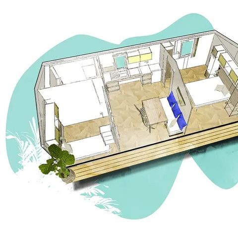 MOBILHOME 6 personnes - Mobil-home PMR Premium 31m² (2 chambres) + Terrasse 4/6 pers