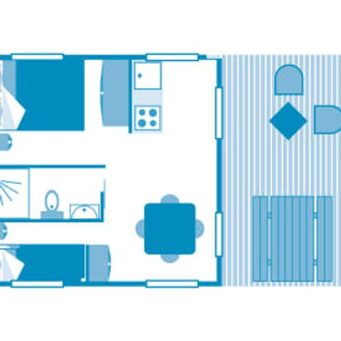 Tente en toile et en bois 5 personnes - Lodge 4p 2ch ****