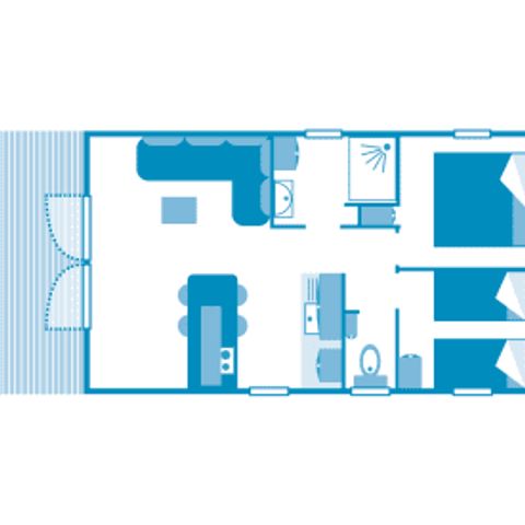 MOBILHOME 6 personnes - Cottage Roselière 4p 2ch Clim Premium